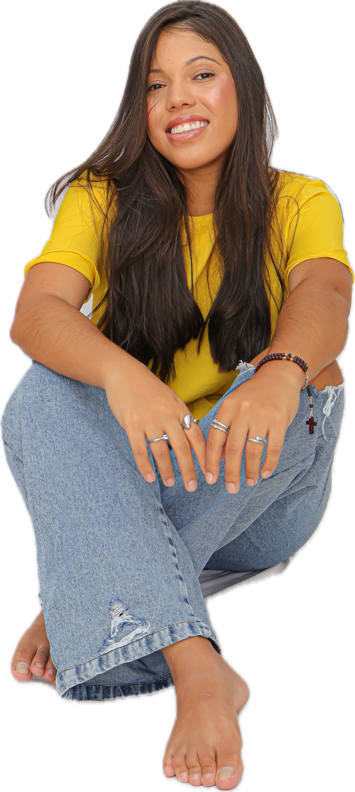 Cliente em pose casual.